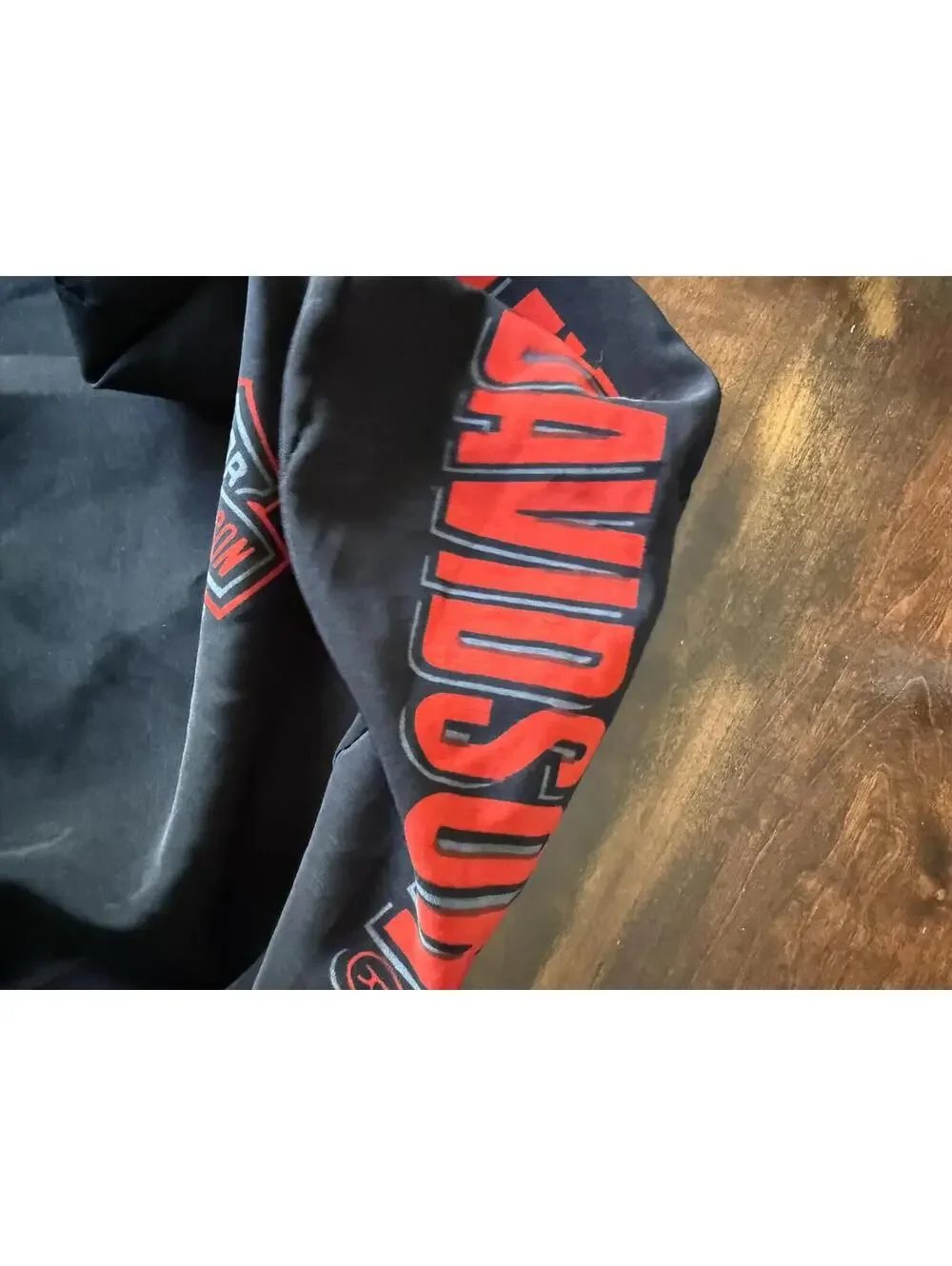 Harley-Davidson Motor Cycles Black Drawstring Bag with Red Logo Print